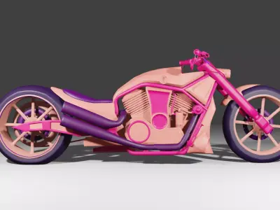 MotoC motorcycle Low-poly 3D model