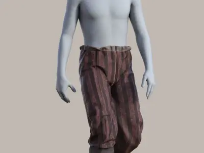 Medieval Fantasy Pants DAZ Genesis 9 8 ZPRJ MARVELOUS DESIGNER 3D model