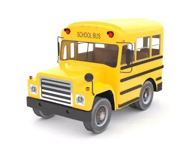 School Bus 1988 GMC Low-poly 3D model