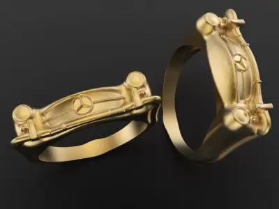 Mercedes Classic Car Grill Front Unisex Mens Ring 3D print model
