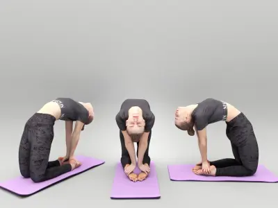 Beautiful woman practicing yoga 418 Low-poly 3D model