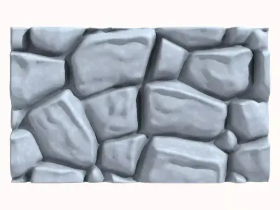 Jagged Schist Stone Wall Module 3D model