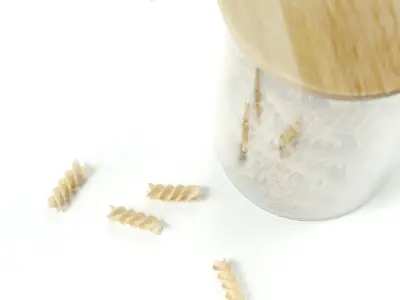 polypasta - Pasta Fusili 01 in glass with lid 3D model