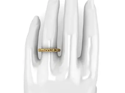 Wedding ring set 3D print model