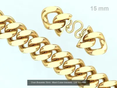 Chain Bracelets 15-20-25 mm-Miami Cuban bracelets-Link bracelets 3D Model Collection