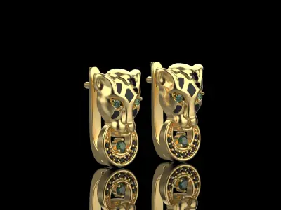 Panther Earrings 40298 3D print model