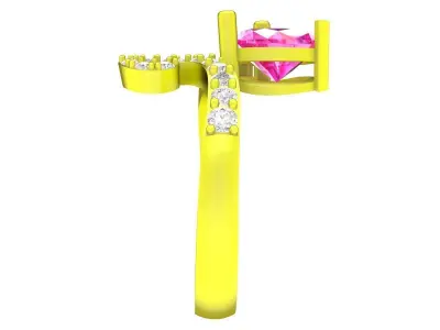 7779 luxury diamond heart women ring 3D print model