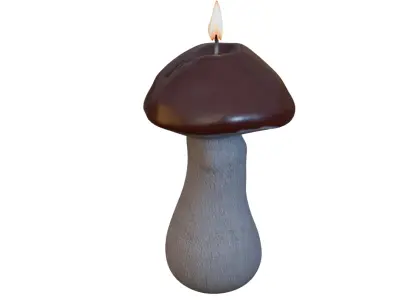 Mushroom Candle Low-poly 3D model