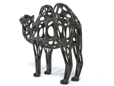 Bactrian Camel Voronoi Statue  3D model