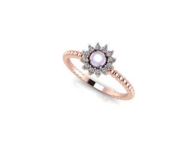 Shining Pearl Ring 3D print model