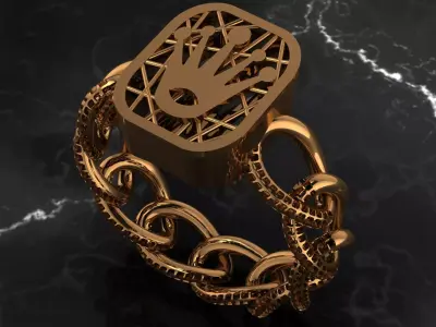 3d Rolex ring and bracelet 3D print model