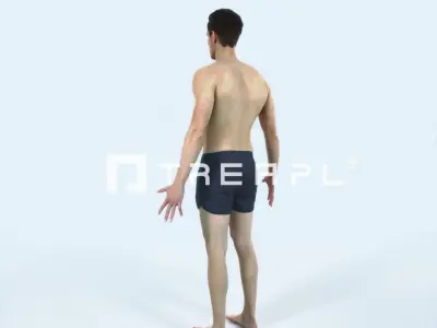 Virtue J Beach Animated Rigged Sports Man Low-poly 3D model