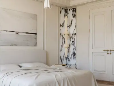 Light Luxury French Style Bedroom 129 3D model