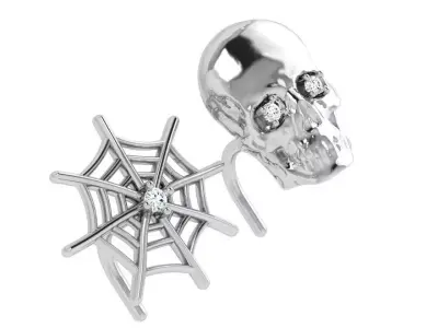 Spider Net Skeleton Earring 3988 3D print model