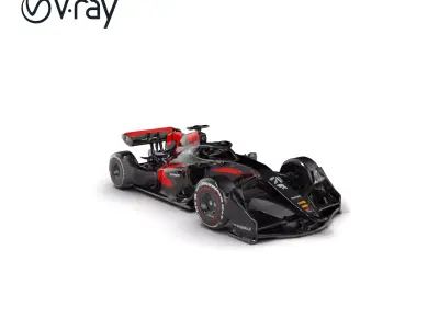Formula  Racing Car Jet Black Model Pack Low-poly 3D model