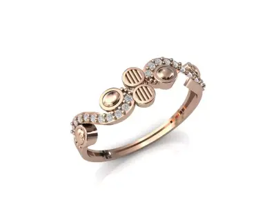Women Ring Diamond Stone STL 3DM Lightweight Printable 3D print model 35