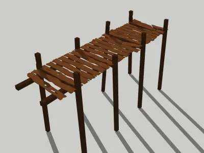 dock old wharf wooden pier This file is small in size Low-poly 3D model