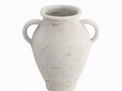 Antique Marble Garden Vase Set Low-poly 3D model