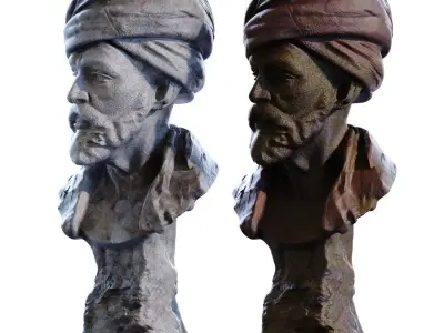 Arab Man Sculpture set 795 Low-poly 3D model