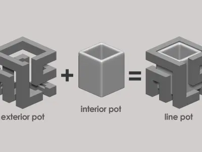 Line Pot 3D print model