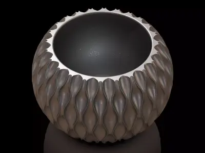vase-d silver egg 3D print model