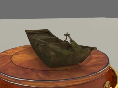 Chinese  wooden boat 3D model