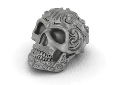 rings skull - 01 3D print model