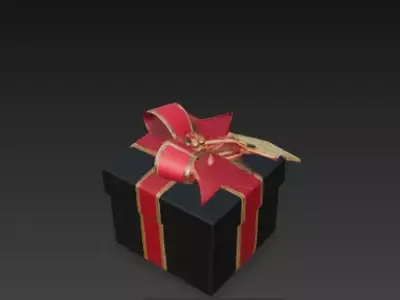 3D Elegant Black Box with Red Bow Sale Theme 3D print model