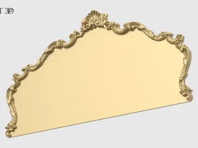 Headboard gold ornate mirror 3D print model