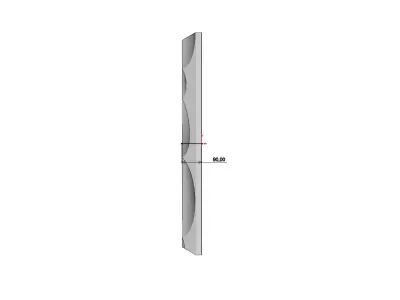 Undulated wave 3d decor wall relief N05 3D print model