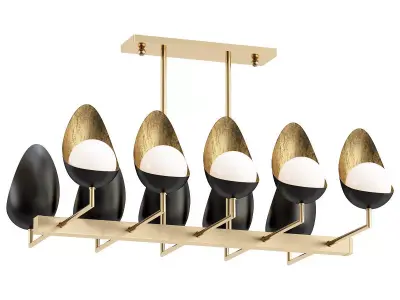 odence modern chandelier with gold accents 3D model