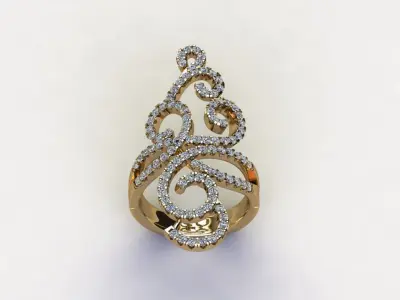 R235 diamond ring jewelry  3D model