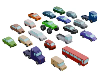 Low Poly Cars Asset Pack Low-poly 3D model