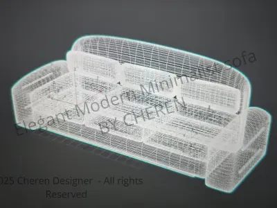 Luxury Modern Minimalist Sofa  3D model