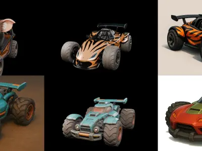 Gt one Car bundle 17 pack 100 glb 3D model