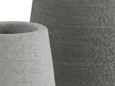 Luna Ribbed Ceramic Vase 3D model