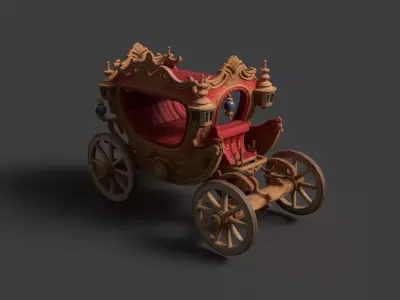 Chinese ancient  carriage   Low-poly 3D model from CGTrader