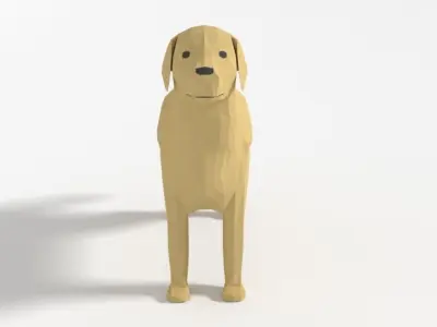 Low Poly Cartoon Labrador Low-poly 3D model