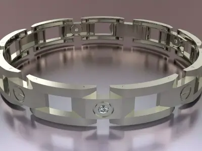 CARTIER BRACELET WITH THE STONES 3D PRINT MODEL 3D print model