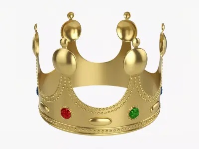 Gold crown with gems 3D model