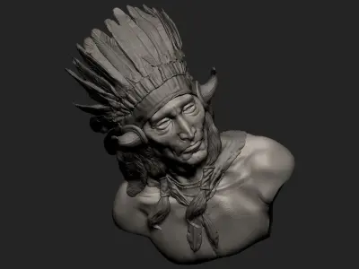 American Native Warrior 3D print model