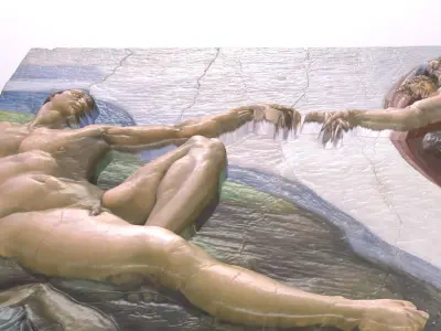 CREATION OF ADAM by MICHELANGELO for 3D printing  3D print model