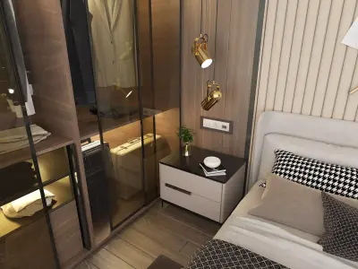 Modern Bedroom Scene 10 3D model