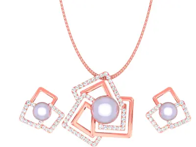 Pendant Earrings combo - 4888 3D print model