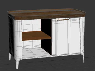 Airia Desk and Media Cabinet 3D model