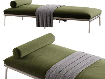 Upholstered Leather Day Bed 3D model