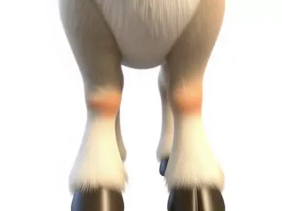 Adorable Cartoon Baby Goat Stylized 3D Character Low-poly 3D model