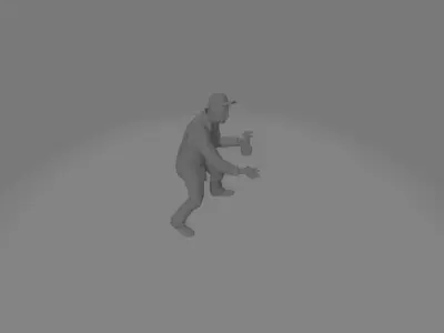 AUTO-WASH man holding gun Free low-poly 3D model