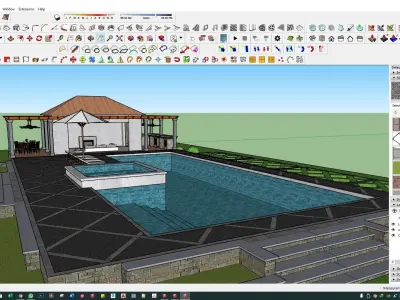 underground swimming pool 3d model lumion model 3D model