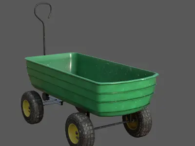 Garden Cart Low-poly 3D model
